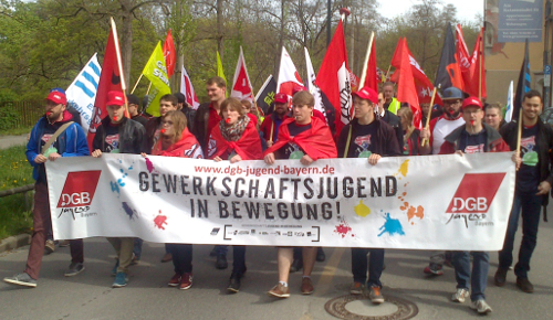 Die Gewerkschaftsjugend am 1. Mai auf der Straße